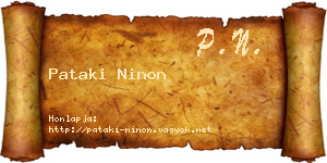 Pataki Ninon névjegykártya